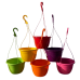 25CM PLASTIC HANGING POTS / BASKETS PLANTERS X10 - VIVID COLOURS